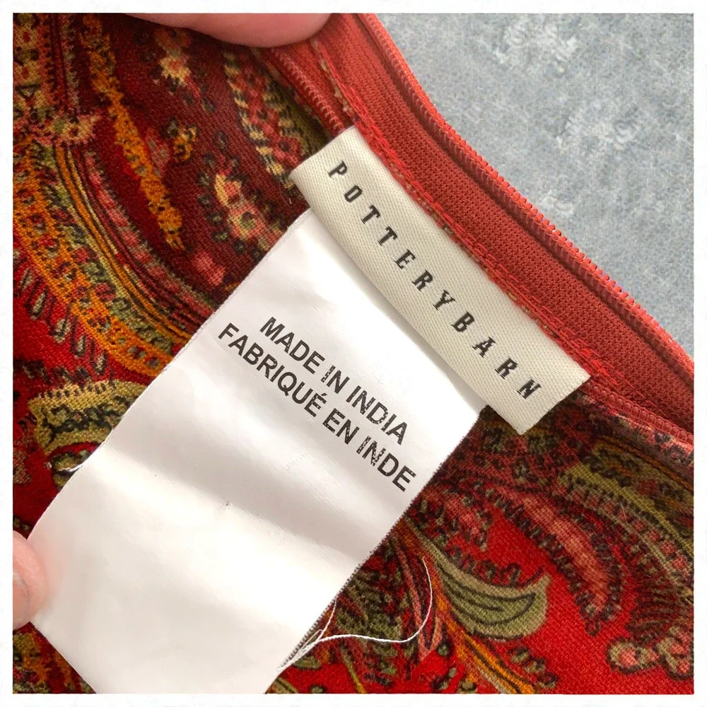 Lot 2 x Pottery Barn Caesarea Palampore Red Paisley Pillow Shams 20
